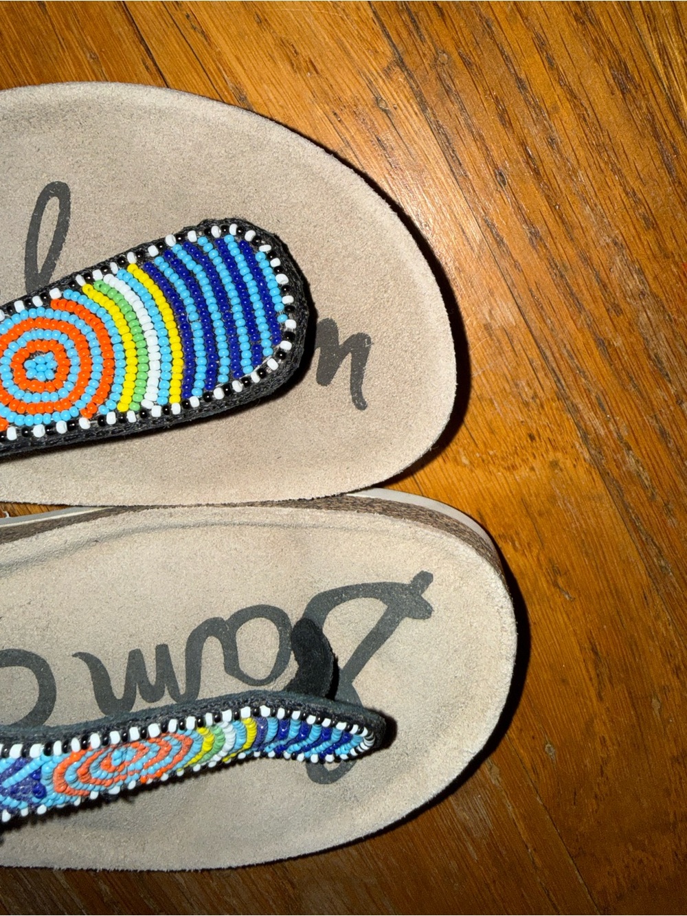 Sam Edelman Multicolor Beaded T-Strap Sandals with Bright Accents - Picture 5 of 6